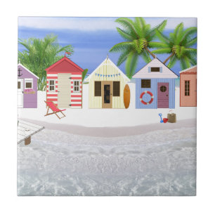 BEACH HUTS CERAMIC TILE