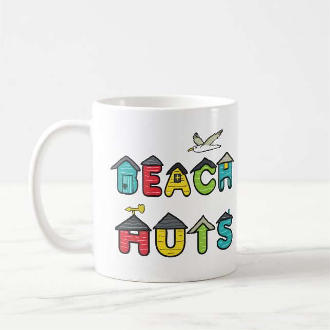 Beach Huts Coffee Mug (Left)