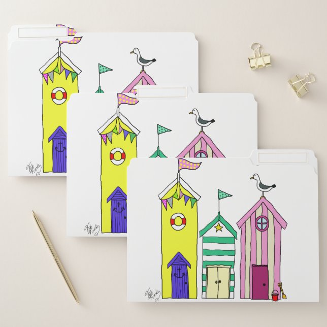Beach Huts File Folder (Set)
