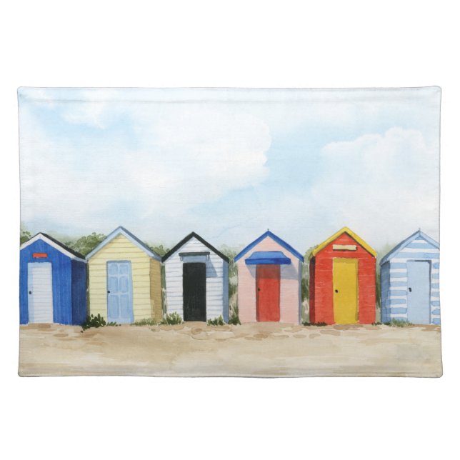 Beach Huts I Cloth Placemat (Front)