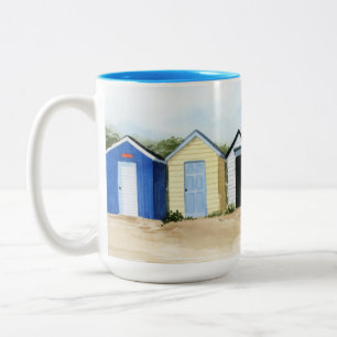 Beach Huts I Two-Tone Coffee Mug