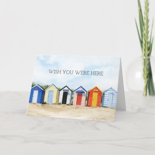 Beach Huts I - Wish You Were Here Card (Front)