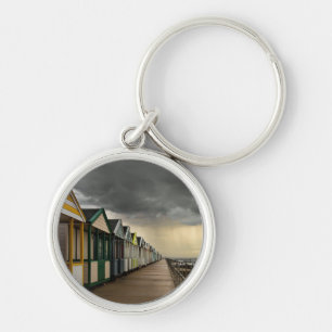Beach Huts In A Summer Storm Southwold Keychain