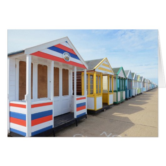 Beach Huts In Eastern England Cards (Front Horizontal)