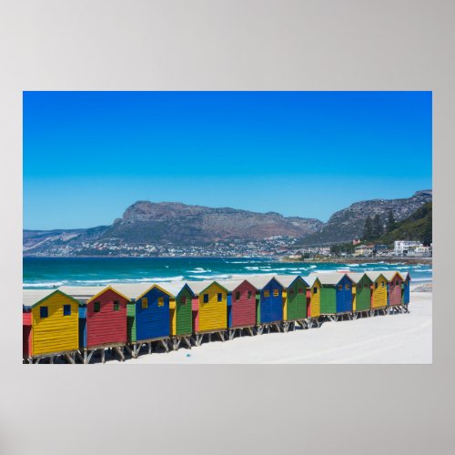 Beach huts in Muizenberg Cape Town Poster