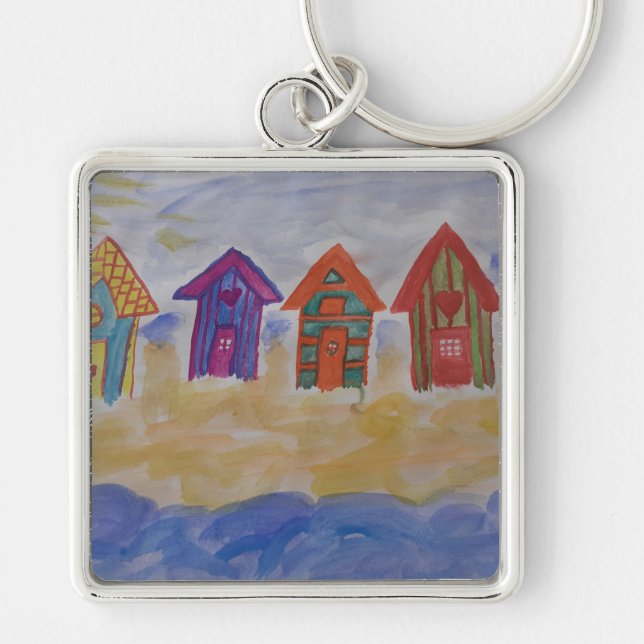 Beach Huts Keychain (Front)