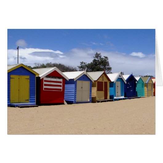 Beach Huts Melbourne 2 Cards (Front Horizontal)
