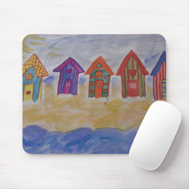 Beach Huts Mouse Pad (With Mouse)