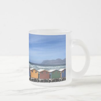 Beach Huts On Frosted Mug by beachcafe at Zazzle