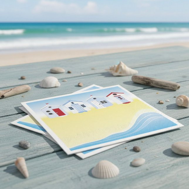 Beach Huts Paper Napkins (Creator Uploaded)