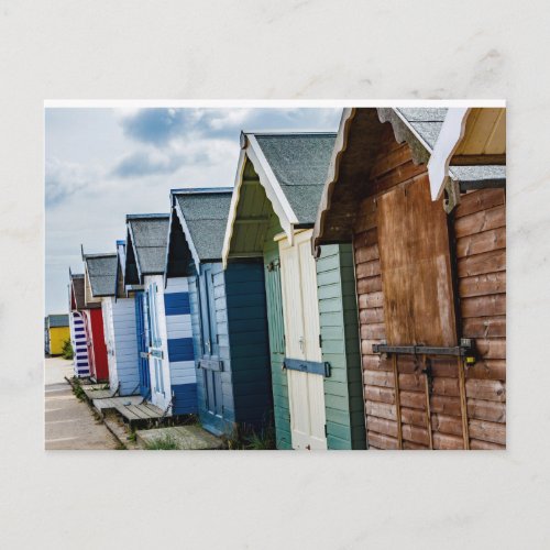 Beach huts postcard