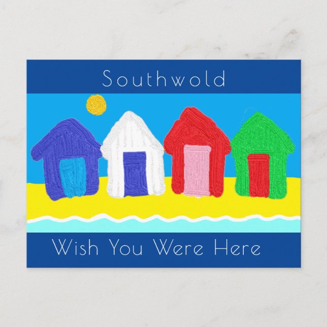 Beach Huts Postcard (Front)