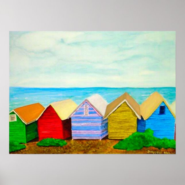 Beach Huts Poster (Front)