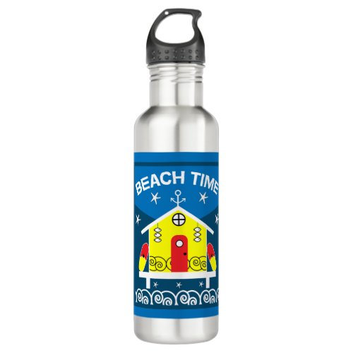 Beach Huts  Sea Life   Cooler Stainless Steel Water Bottle