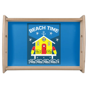 Beach Huts Sea Life Tote Bag Serving Tray