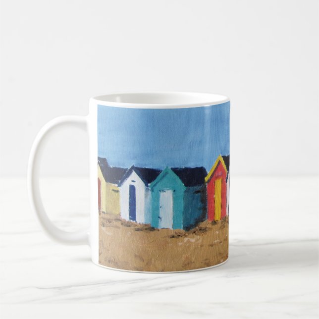 Beach Huts Southwold England Coffee Mug (Left)