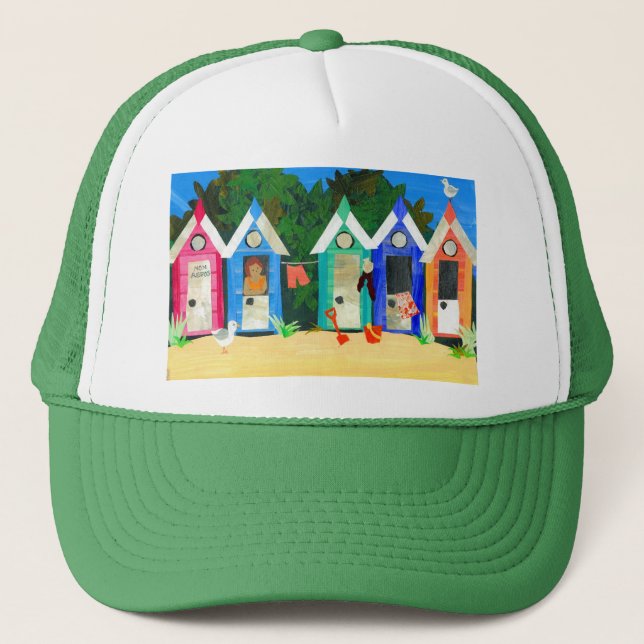 'Beach Huts' Trucker Hat (Front)