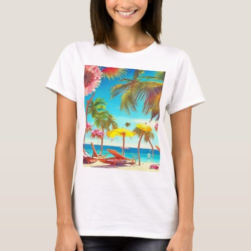 Beach illustration T_Shirt