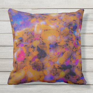 Beach Impression, Rocks and Sea Shells Outdoor Pillow