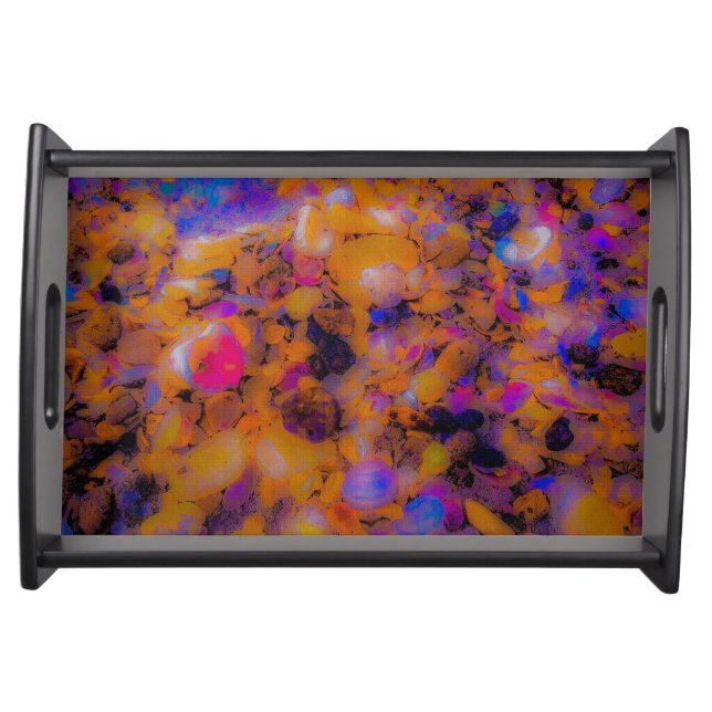 Beach Impression, Rocks and Sea Shells Serving Tray (Front)