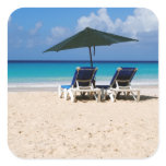 Beach in Barbados Square Sticker