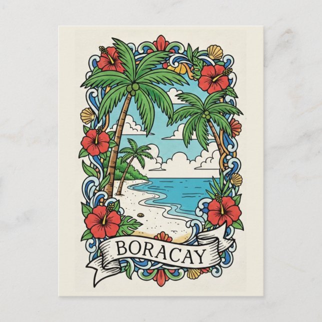 Beach in Boracay Philippines  Postcard (Front)