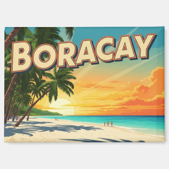 Beach in Boracay Philippines Vintage  Magnet (Front)