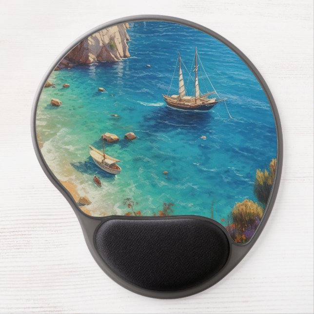 Beach in  Greece  Gel Mouse Pad (Front)