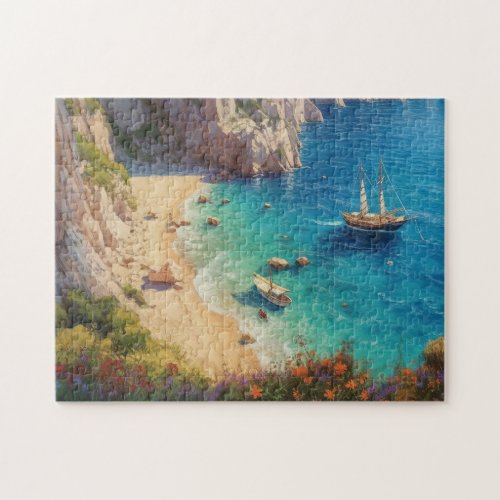 Beach in Greece  Jigsaw Puzzle