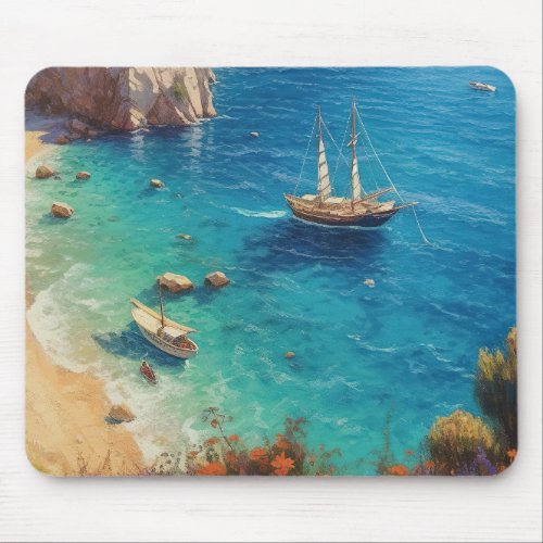 Beach in Greece  Mouse Pad