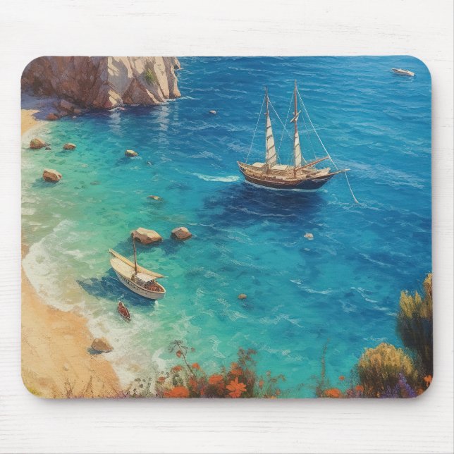 Beach in Greece  Mouse Pad (Front)