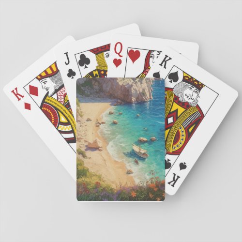 Beach in Greece  Poker Cards