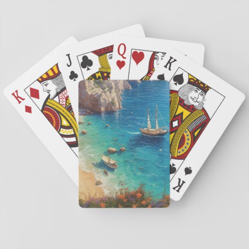 Beach in Greece  Poker Cards