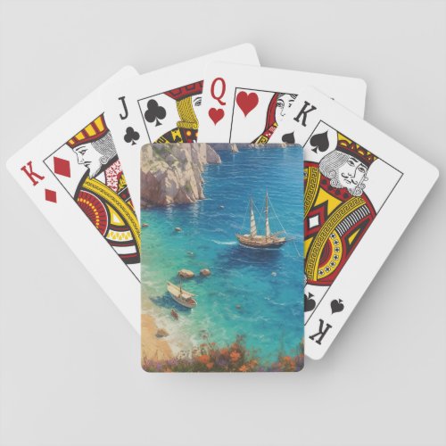 Beach in Greece  Poker Cards