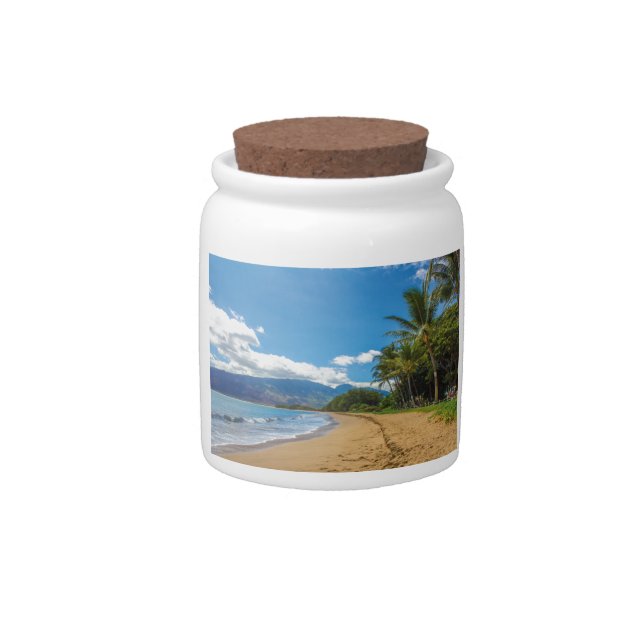 Beach in Hawaii Candy Jar (Front)