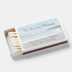 Beach In Loving Memory Funeral Favors Matchboxes