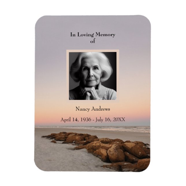 Beach In Loving Memory Funeral  Magnet (Vertical)