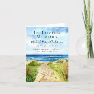 Beach In Loving Memory Funeral Sympathy Letterpress Thank You Card