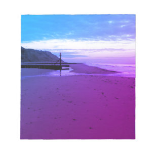 Beach in Mundesley in purple and blue, Norfolk Notepad