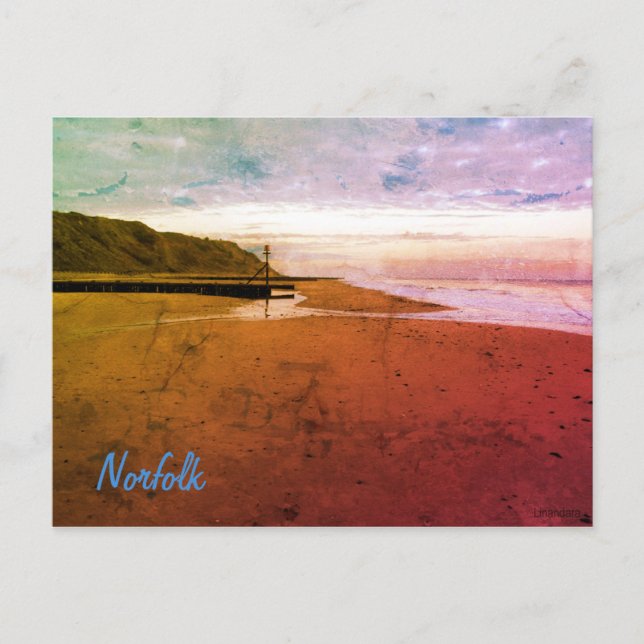 Beach in Mundesley, Norfolk by Alexandra Cook Post Postcard (Front)