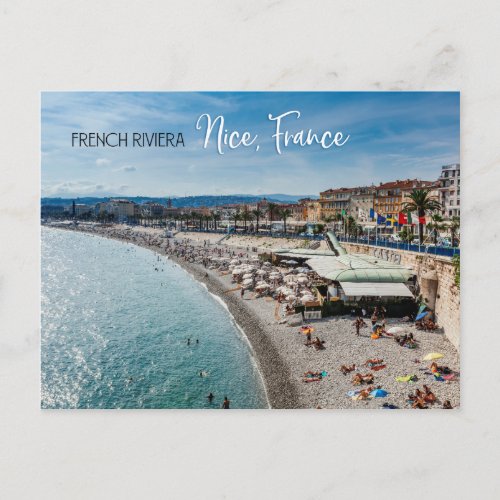 Beach in Nice France Postcard