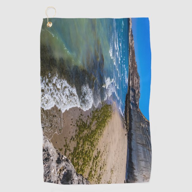 Beach in Puerto Piramides, Argentina Golf Towel (Front)