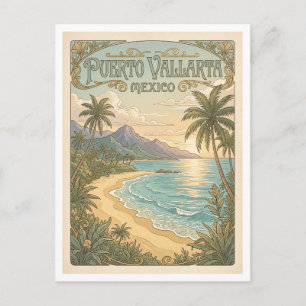Beach in Puerto Vallarta Mexico Postcard