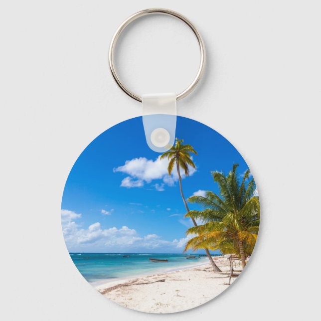 Beach in Saona Dominican Republic Keychain (Front)
