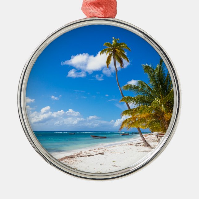 Beach in Saona Dominican Republic Metal Ornament (Front)
