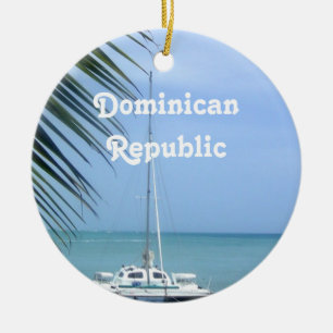 Beach in the Dominican Ceramic Ornament