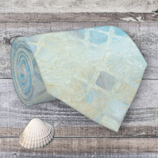 Beach Inspired Checkered Pattern Tie