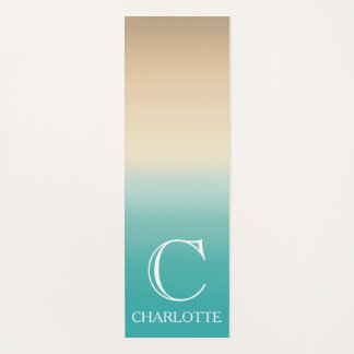 Beach-Inspired Design with Monogram and Name Yoga Mat