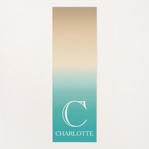 Beach_Inspired Design with Monogram and Name Yoga Mat