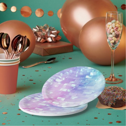 Beach iridescent mother of pearl glitter shimmer paper plates